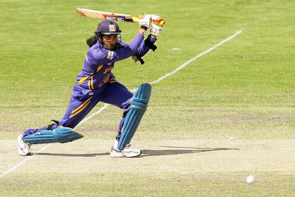 Shashikala Siriwardene batting for Sri Lanka at the 2009 ICC Women’s World Cup